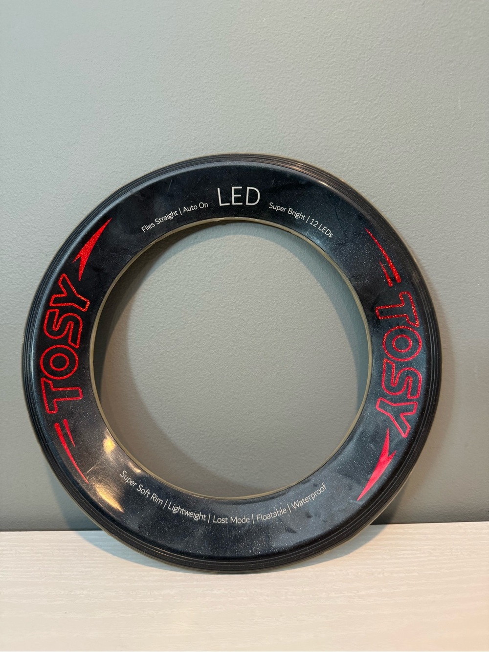 TOSY LED Ring Frisbee - Black with Red Accents